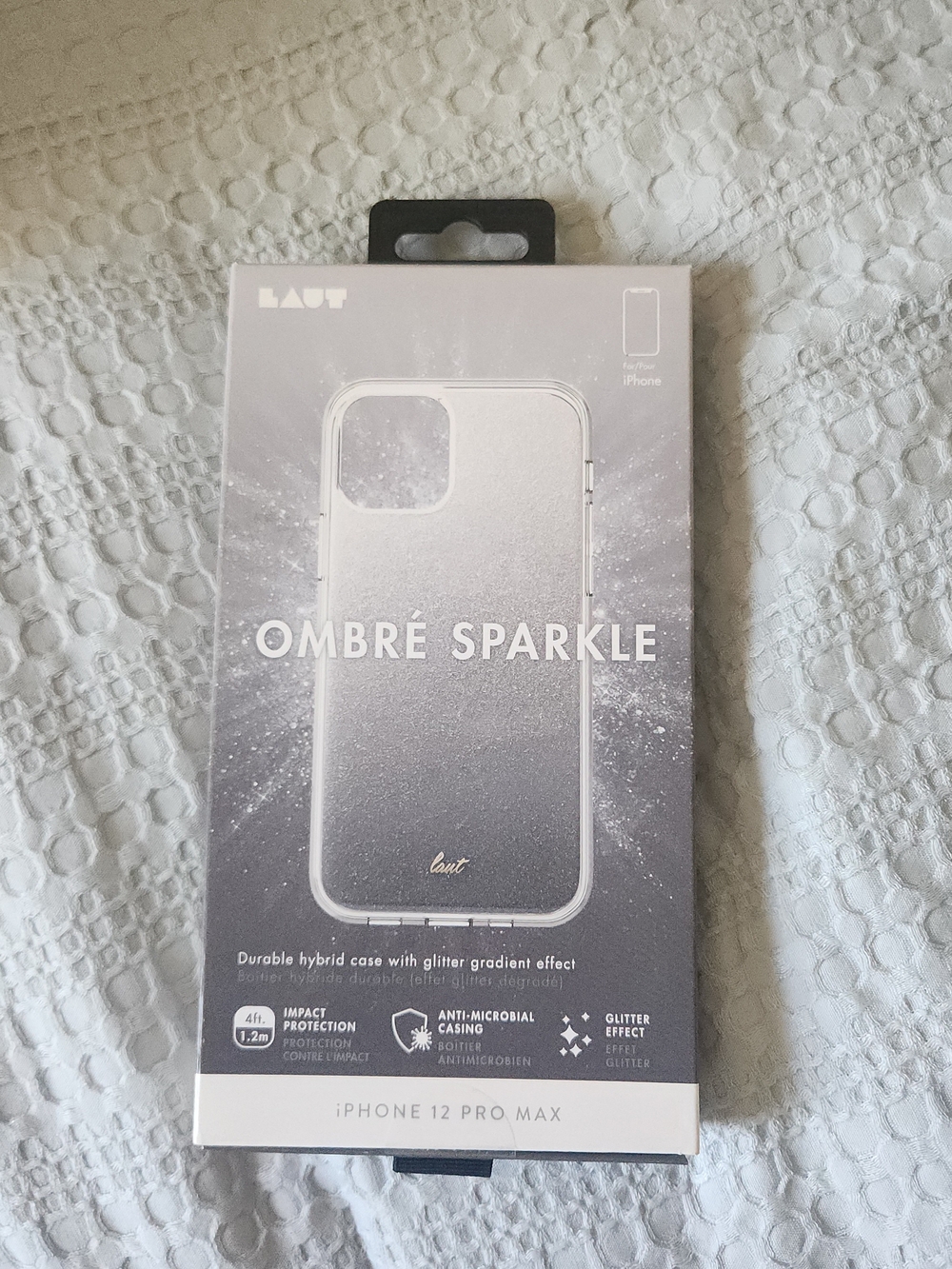 LAUT Ombré Sparkle Case for iPhone 12 Pro Max - Silver Gradient